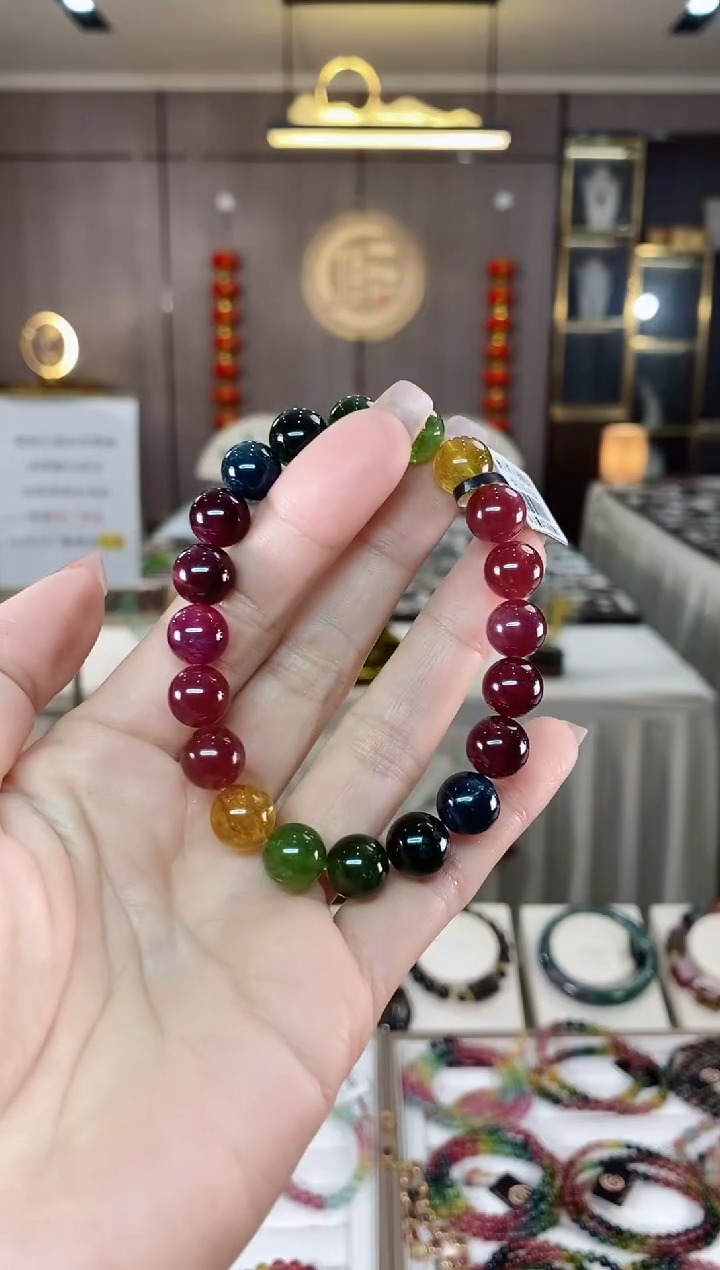 【闪购商品】碧玺单圈手串9.6mm+未镶嵌（多样性发一条）hon