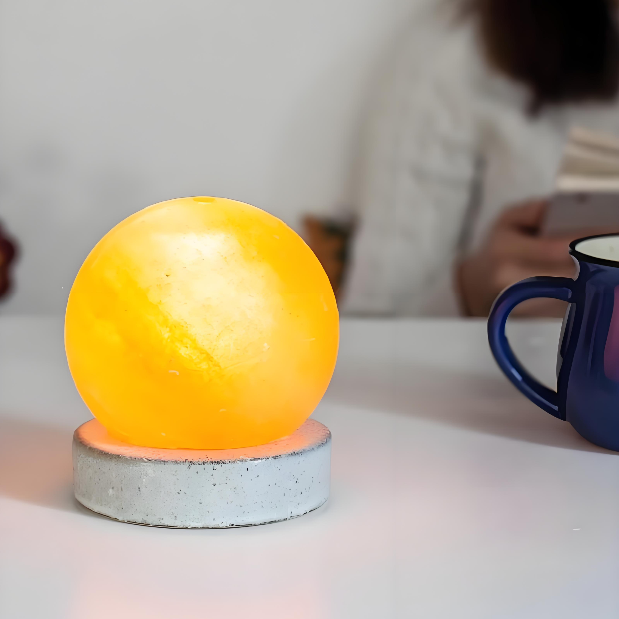 圆球水晶盐灯月球灯