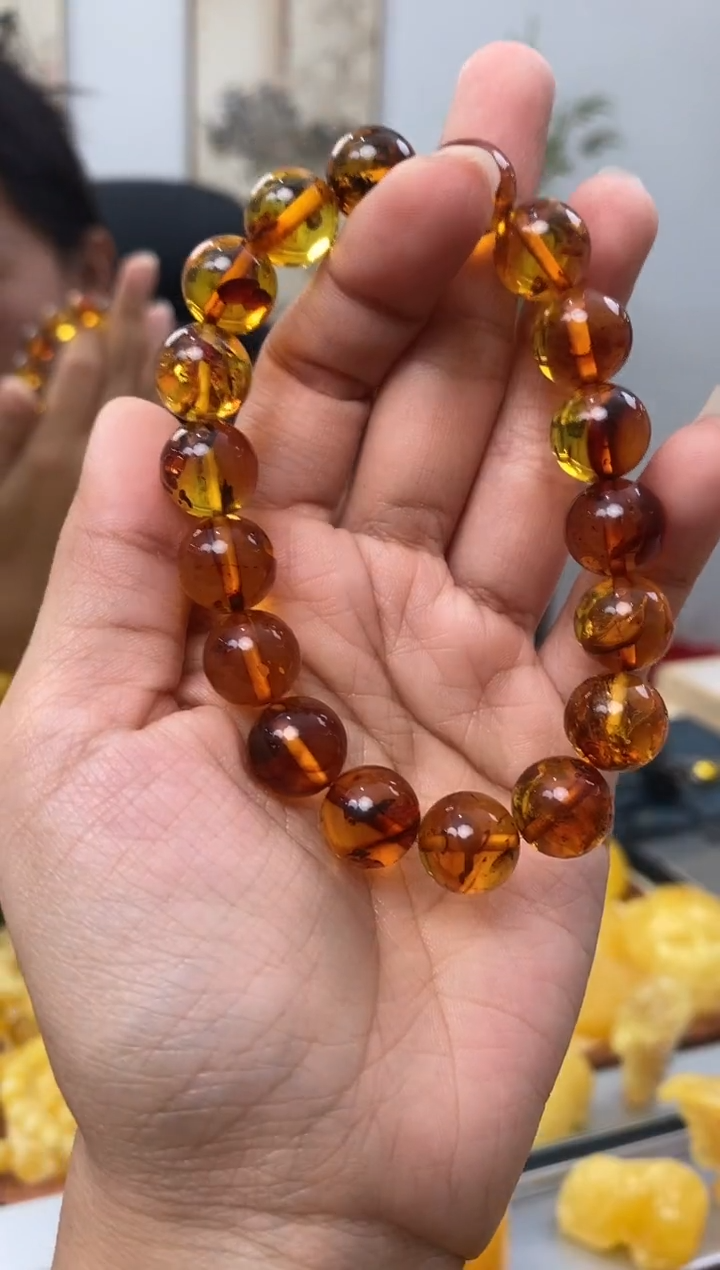【闪购商品】琥珀裸石未镶嵌天然琥珀蜜蜡手串