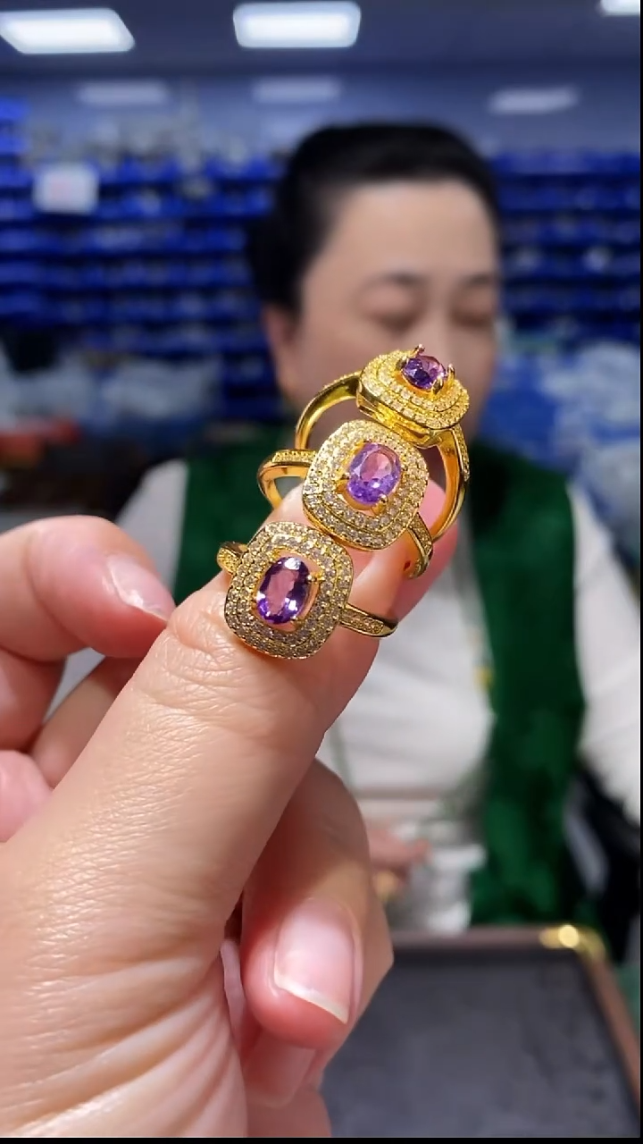 未镶嵌戒指水晶多样性发货发其一