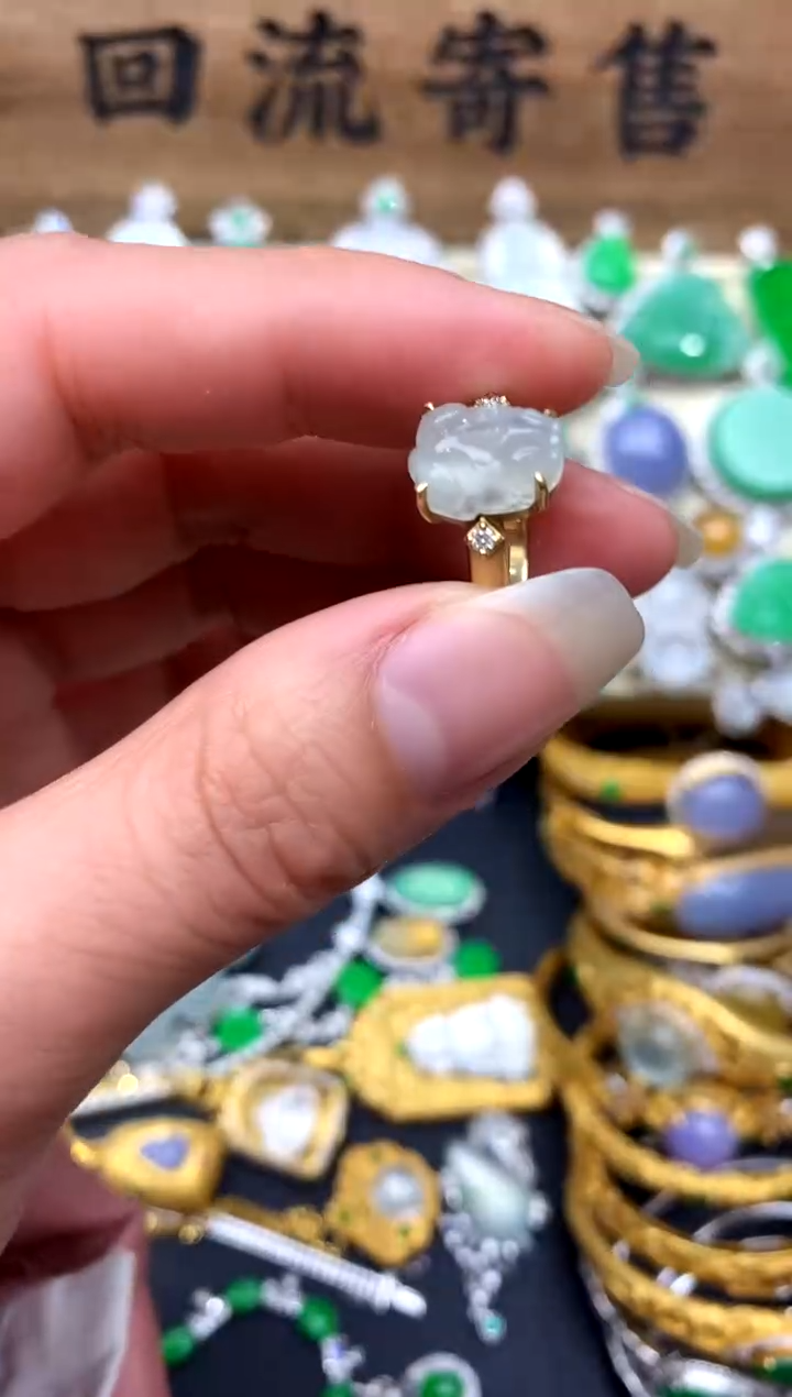 【闪购商品】翡翠戒指18K金镶嵌324-中国好珍宝