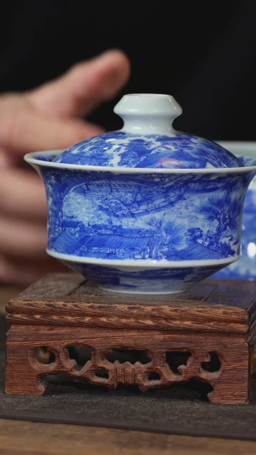 【闪购商品】摆件【瓷见如故】云山片玉清明上河图盖碗