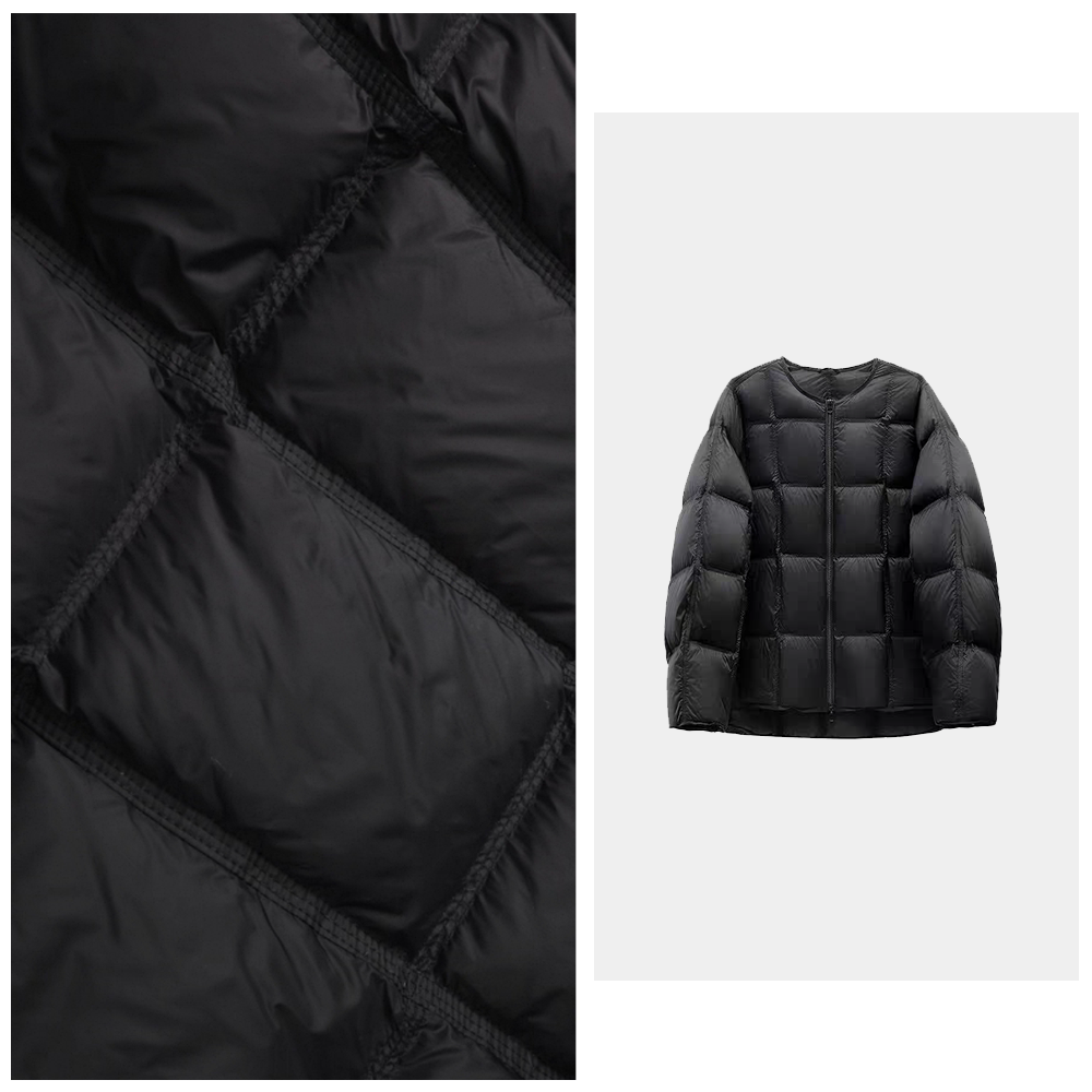 【DM】【小黄鸭款】90%白鹅绒2025新款韩系圆领泡芙感方块羽绒服