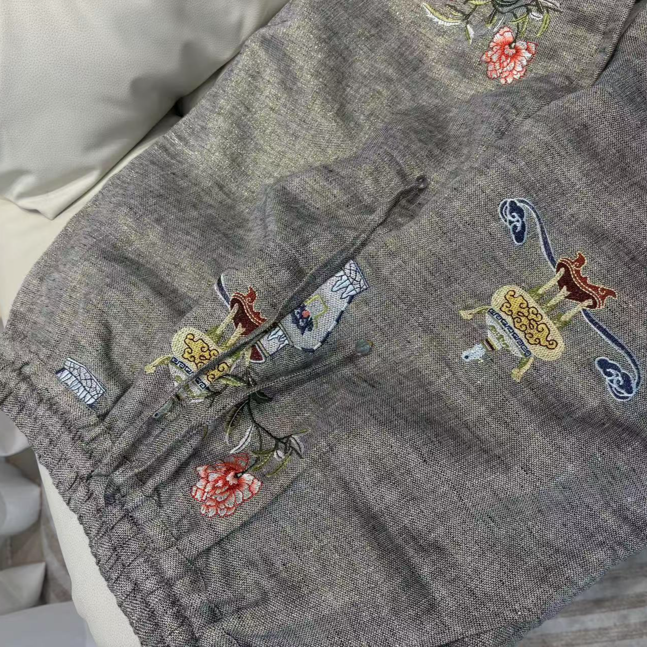 【米乐家】 新中式  时尚气质百休闲国风女装搭刺绣裤子  09892-1