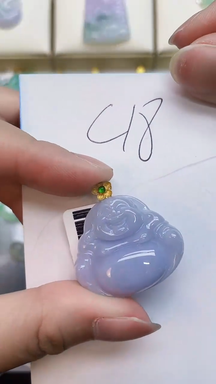 翡翠18K金镶嵌颈饰0000000000