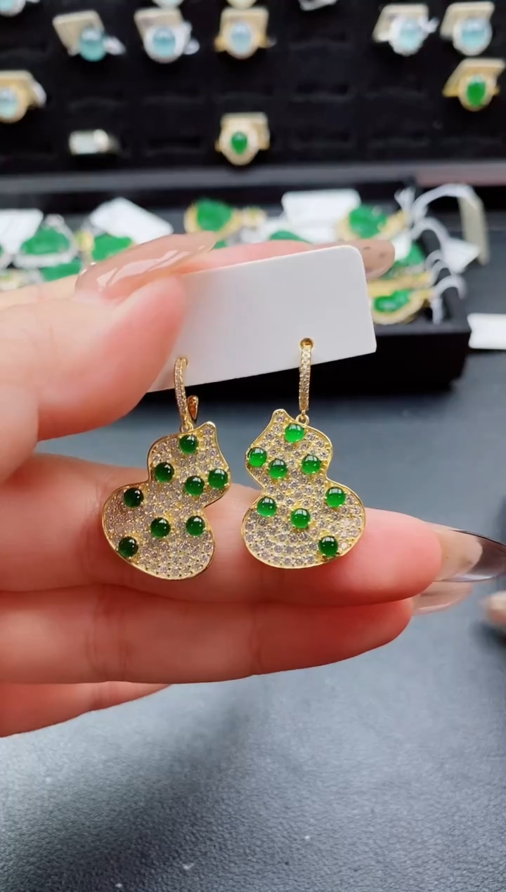 银S925镶嵌戒指翡翠1