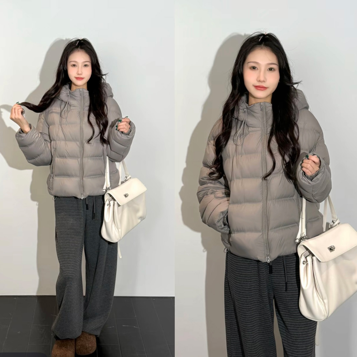 LUO安心绒90压胶工艺加厚轻柔云感羽绒服 90白鸭绒百搭羽绒服