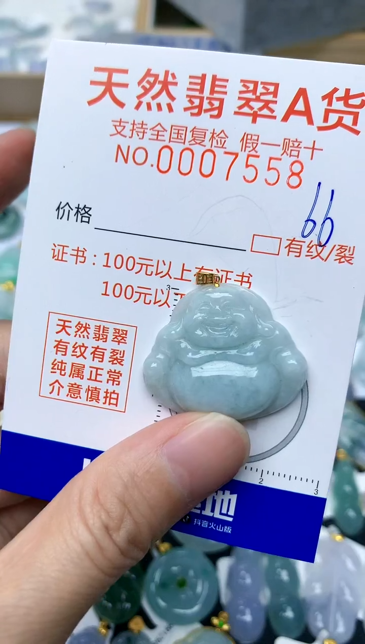 【闪购商品】翡翠颈饰18K金镶嵌66天然A货翡翠