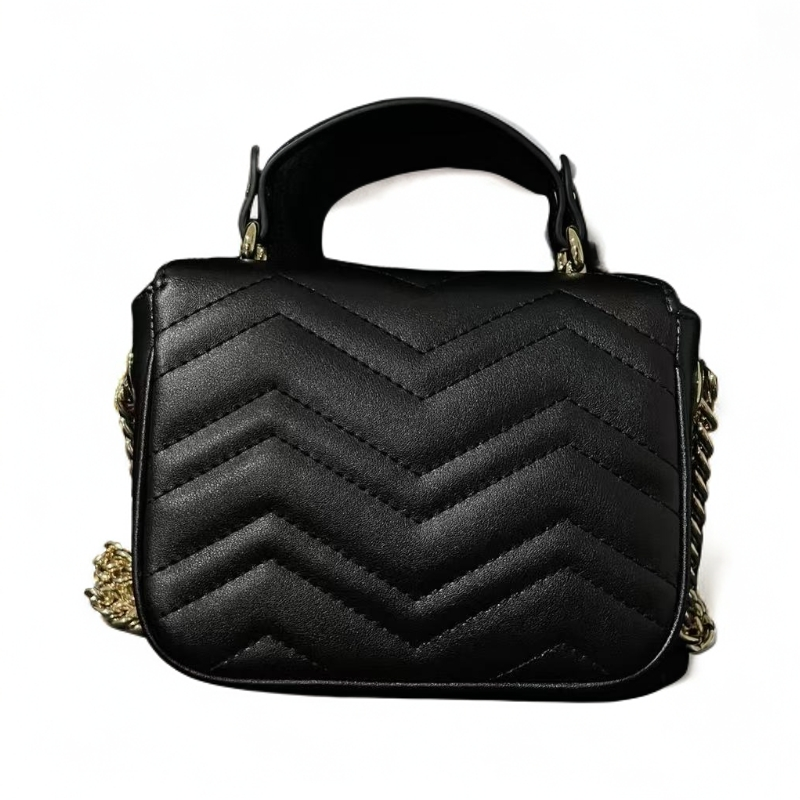 LQ-WITH-QUEEN真皮女包手提T黑色0655