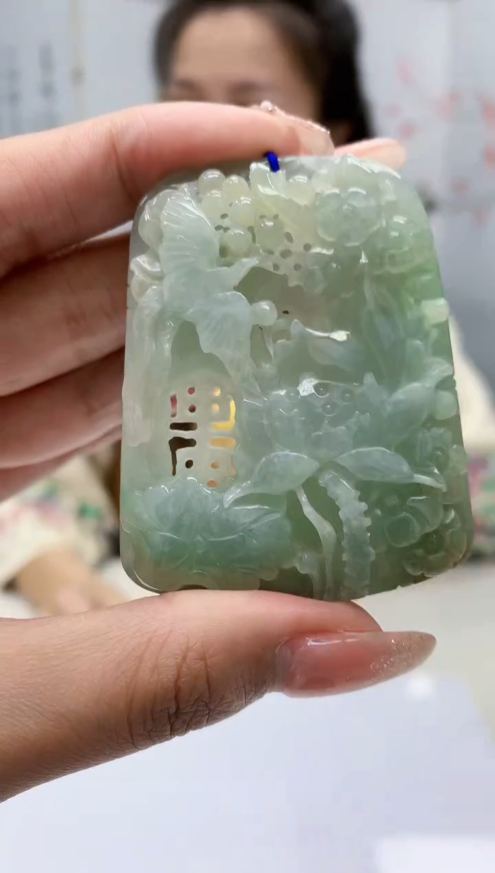 【闪购商品】定制翡翠未镶嵌4989mm-毛货挂件43