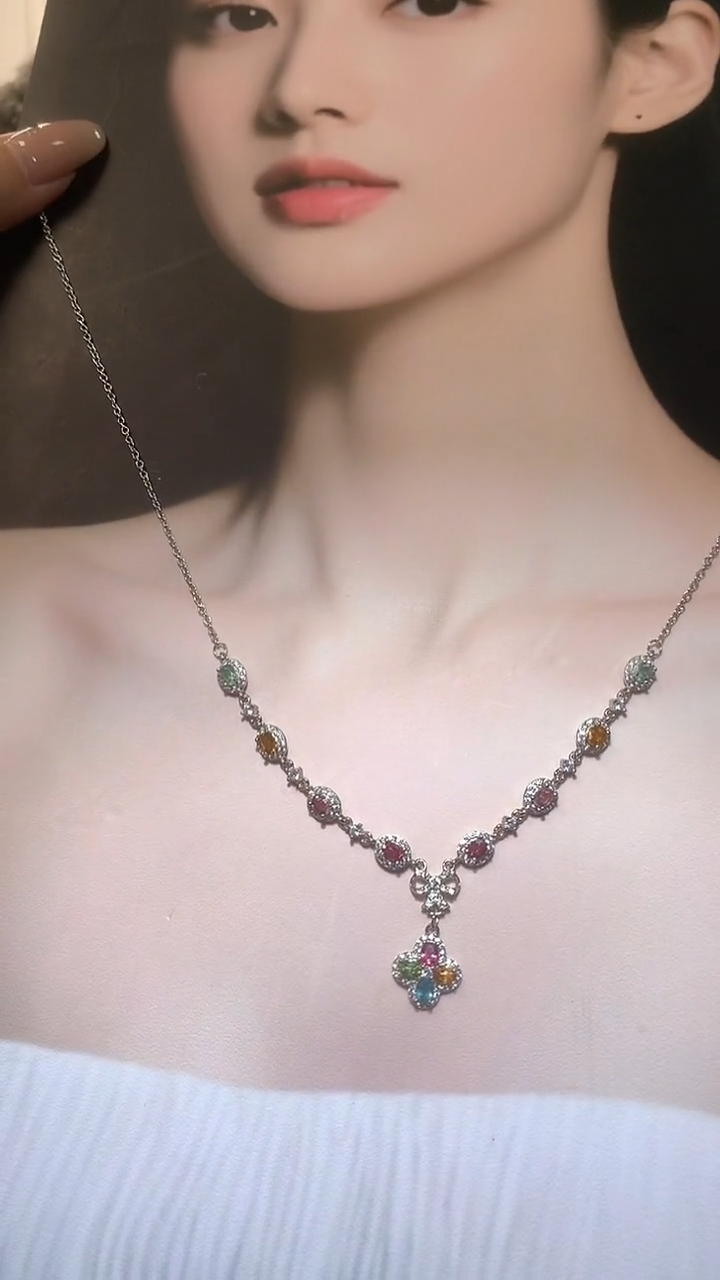 颈饰银S925镶嵌碧玺【宝石世家严选】