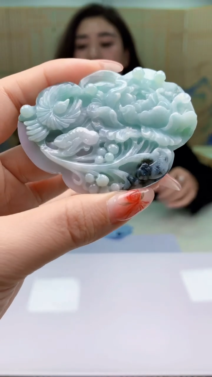 【闪购商品】定制翡翠未镶嵌4829ty-毛货挂件60