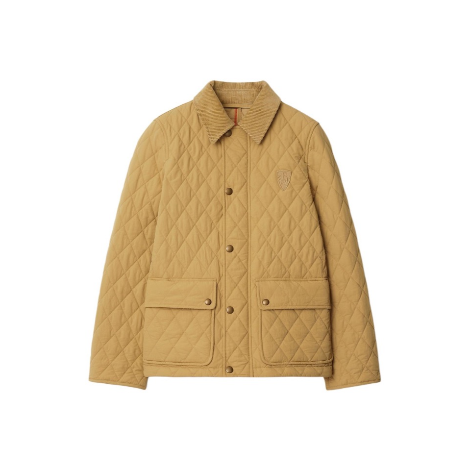 BURBERRY/博柏利专柜款纯色单排扣翻领长袖夹克外套 女款亚麻色D