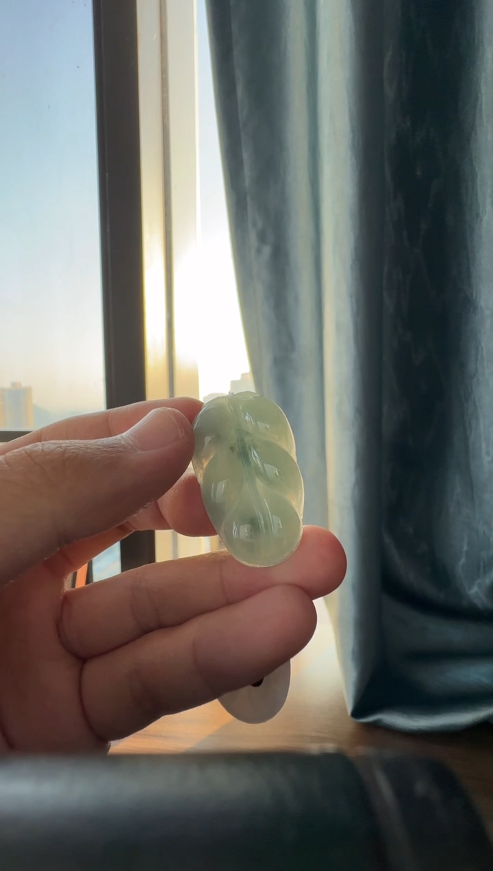 颈饰未镶嵌翡翠天然A货翡翠冰晴底大叶子吊坠 多样性发一件