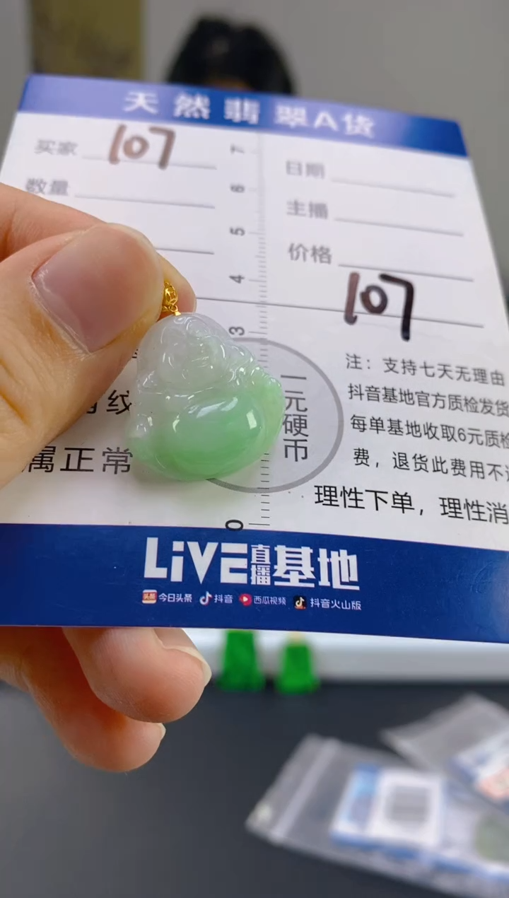 【闪购商品】翡翠颈饰18K金镶嵌天然A货翡翠