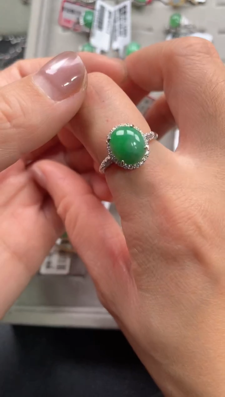 【闪购商品】翡翠戒指银S925镶嵌11111--8