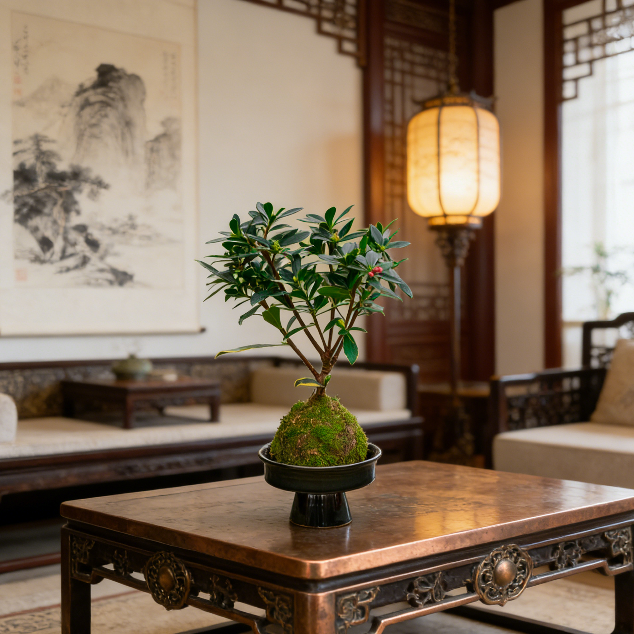 水榭花乡瑞香苔藓球绿植室内开花养护桌面盆栽推荐家居懒人简约风