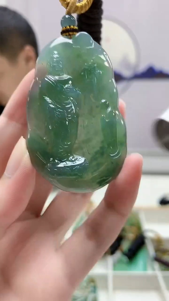 定制翡翠未镶嵌4898zm-毛货挂件66