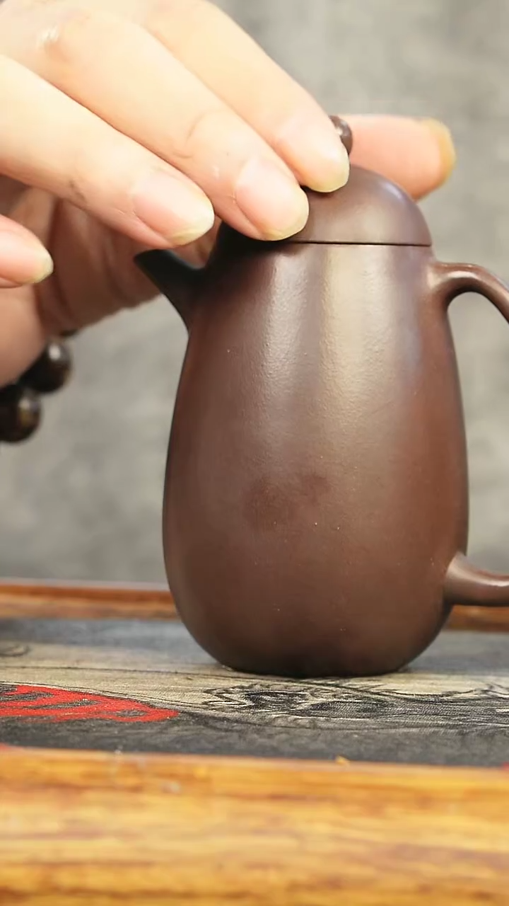 茶壶紫砂百目茄皮紫泥高龙蛋150CC