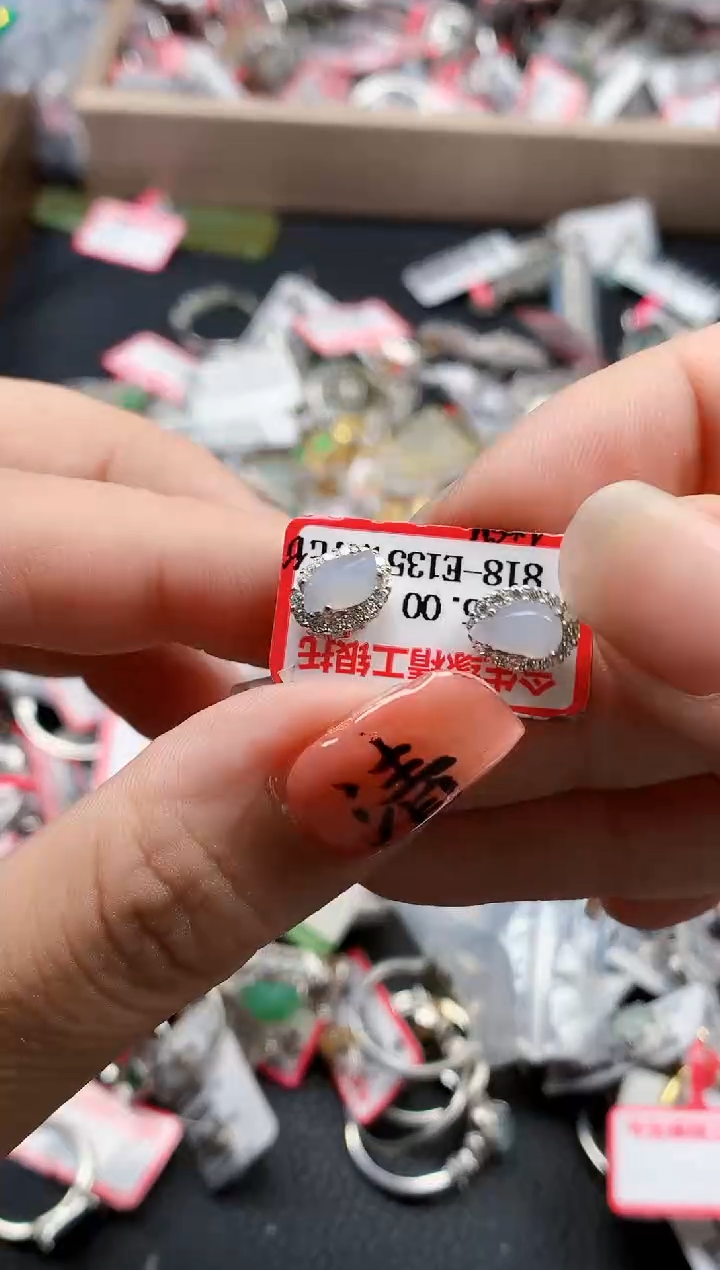 银S925镶嵌戒指翡翠天然A货缅甸翡翠