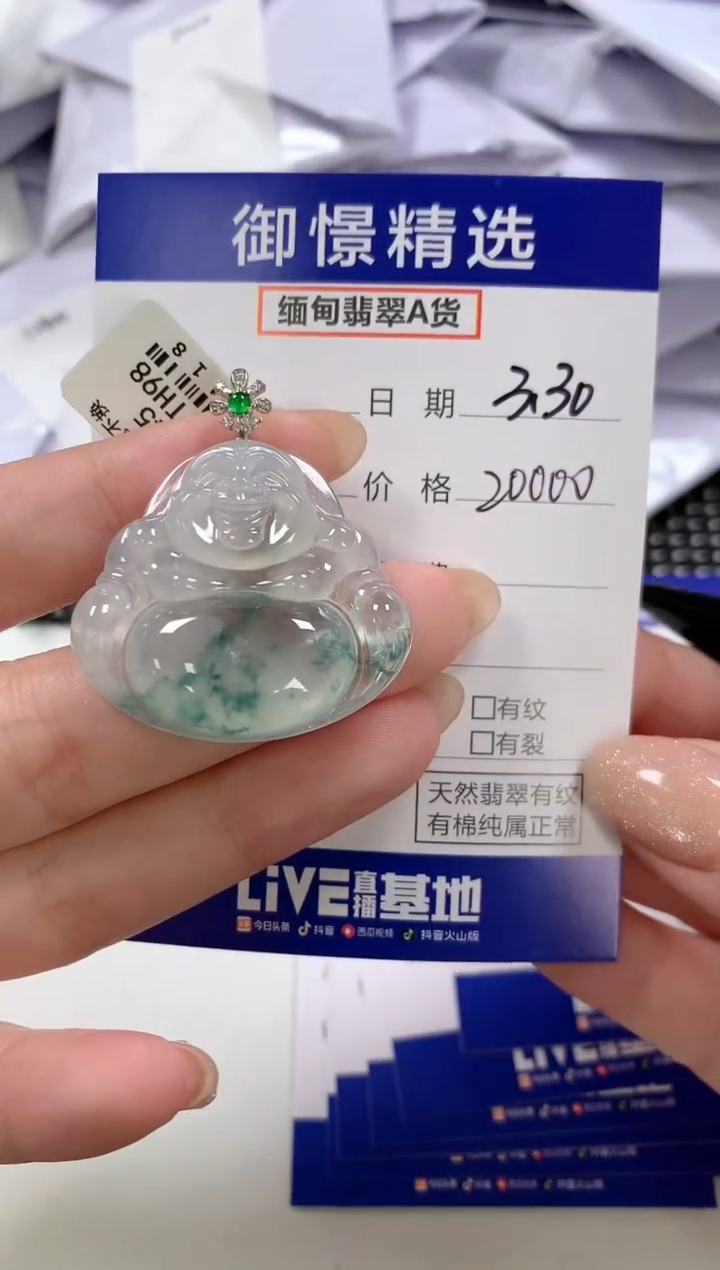 翡翠18K金镶嵌颈饰95        