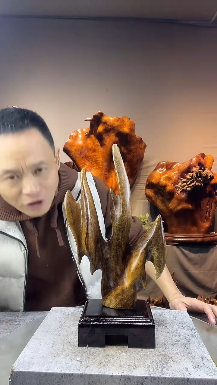 金丝楠快**乐小叶桢楠随行摆件9