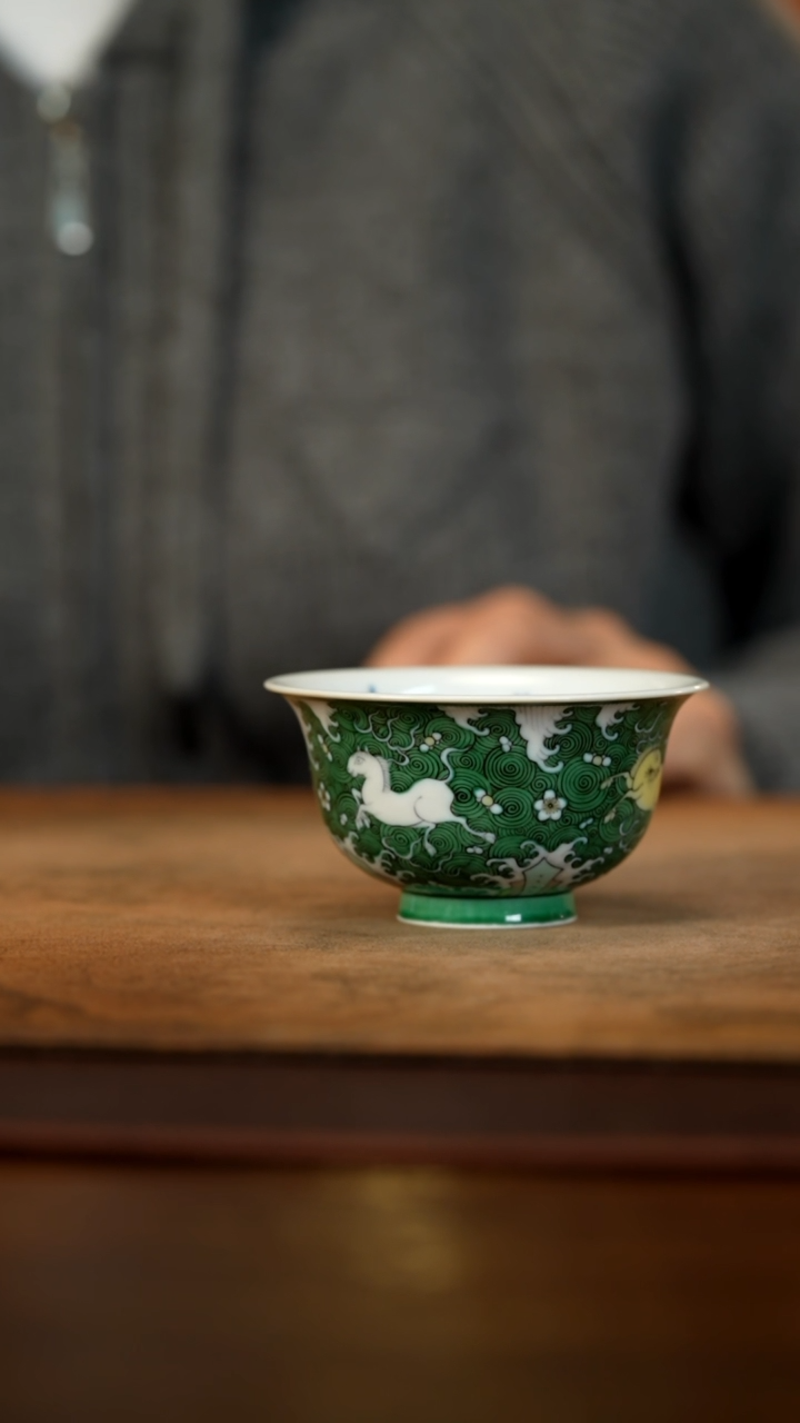 【闪购商品】素三彩海马主人杯