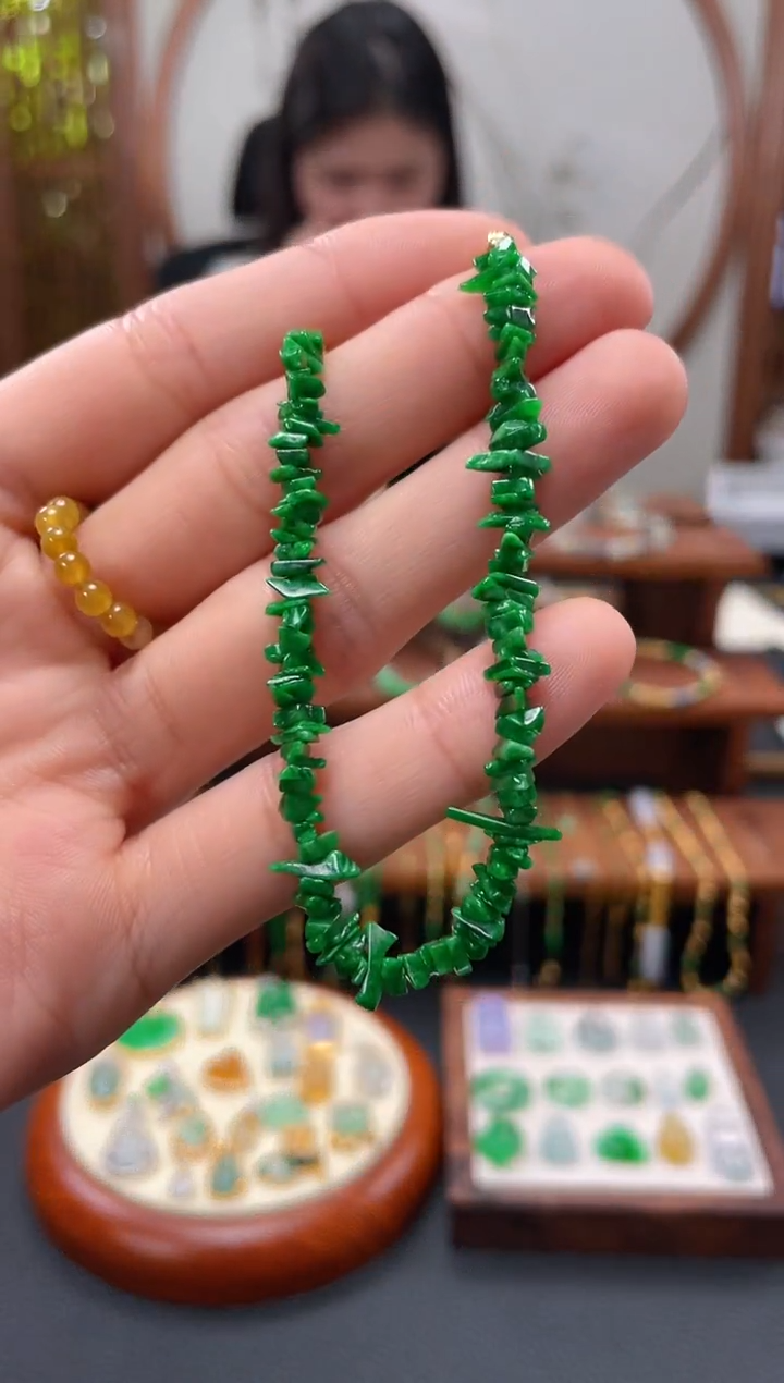 【闪购商品】翡翠套链18K金镶嵌多样性发货一个  JK473