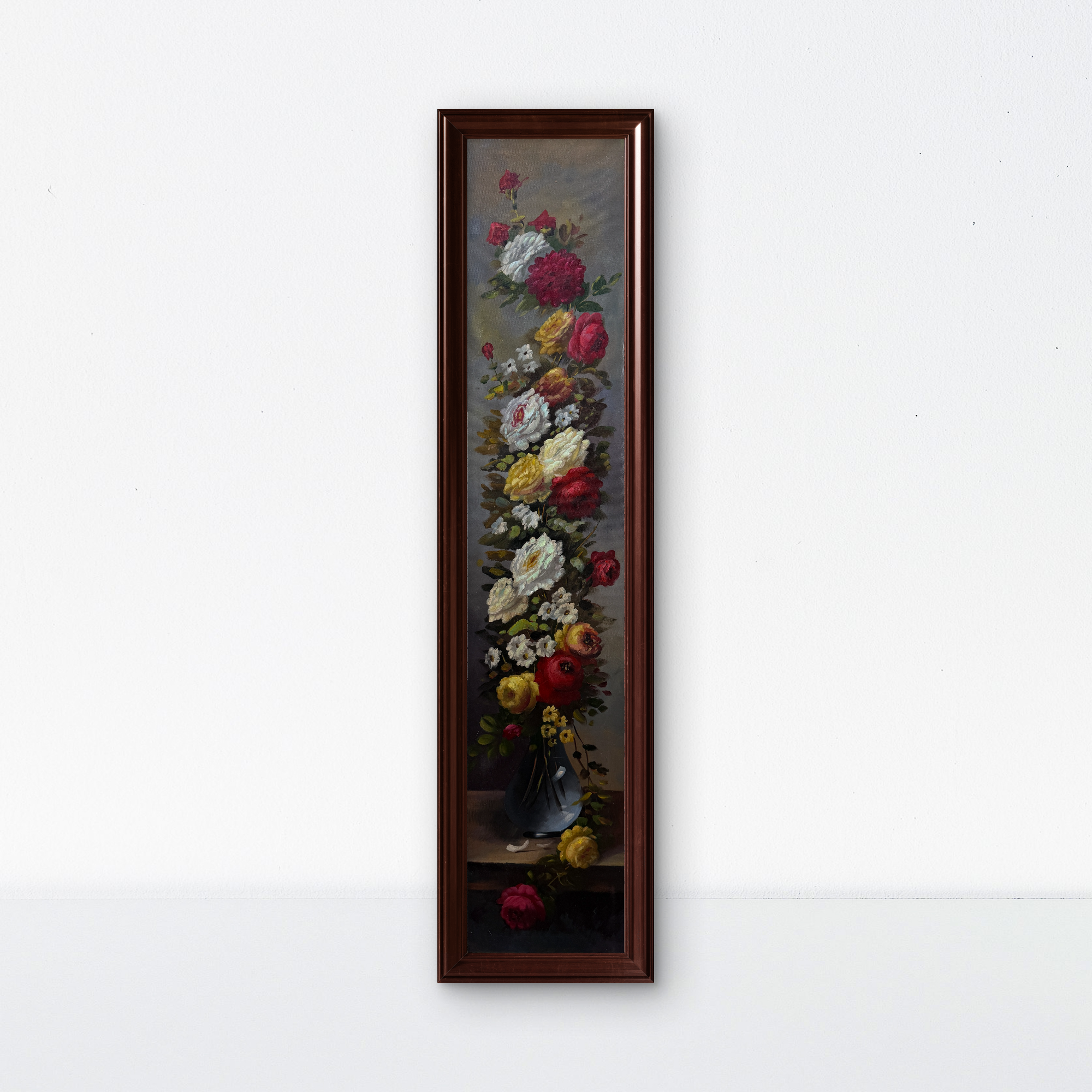 手绘油画 《锦簇栖瓶》收藏油画  画心尺寸26x130cm