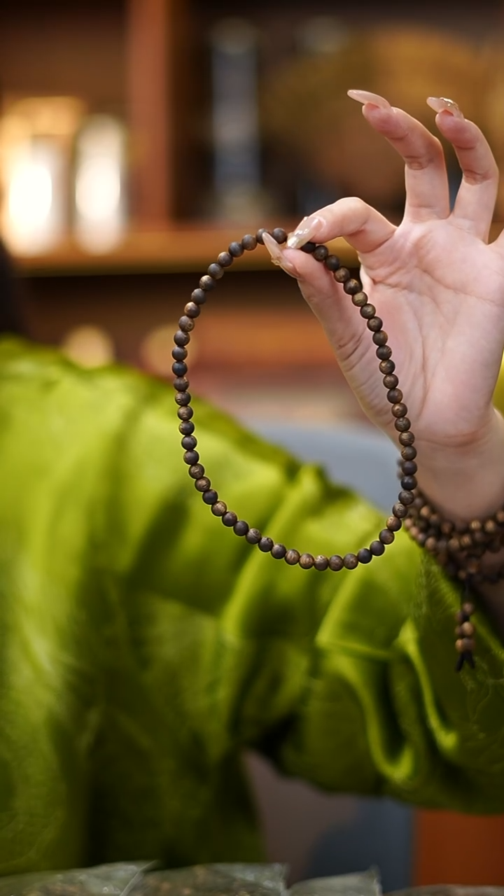 沉香手串6mm张勺子一代苗圆珠双圈6g+多样性发一