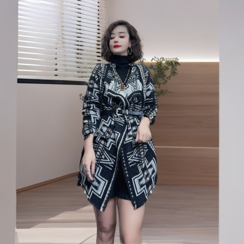 复古上衣加厚宽松显瘦毛衣开衫D25 111724 