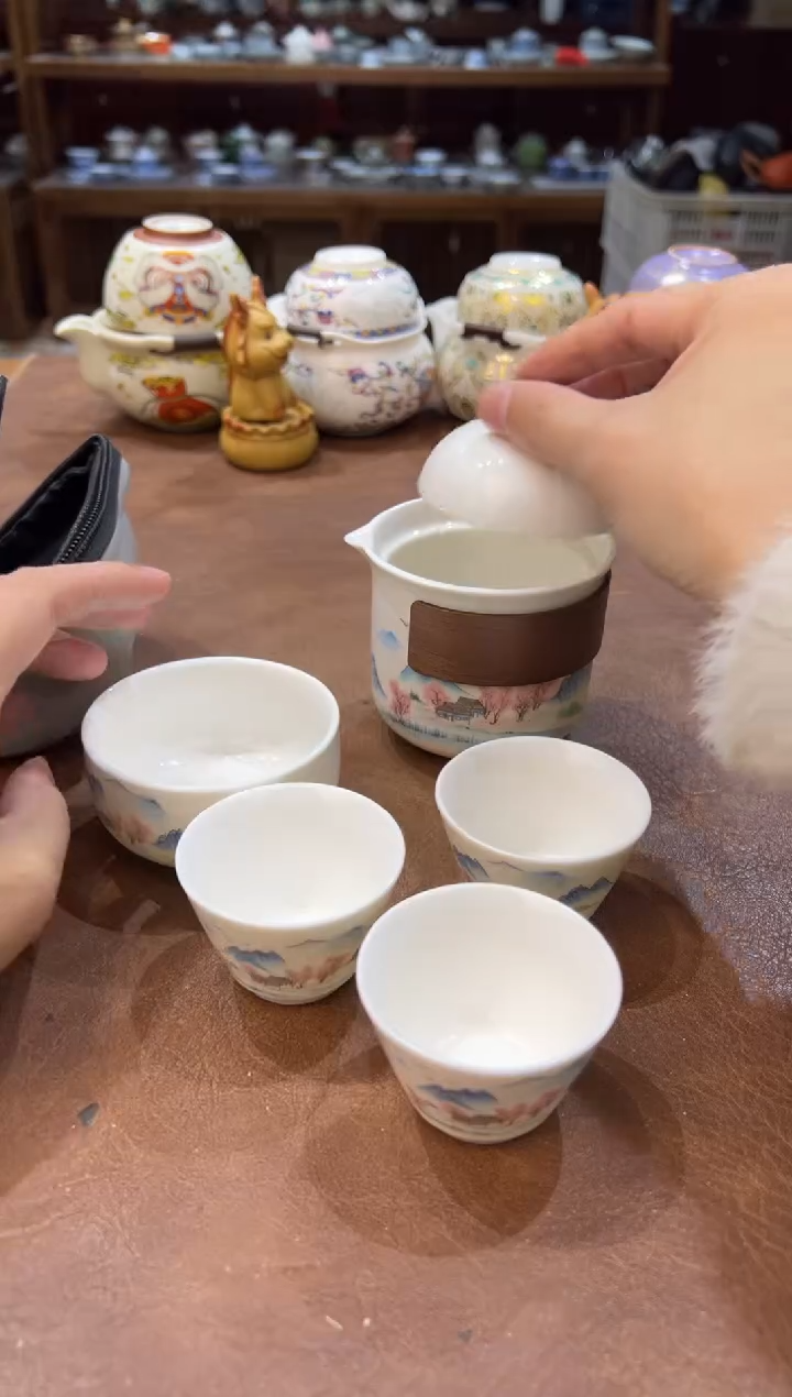 真的很便宜会开片的旅行茶具