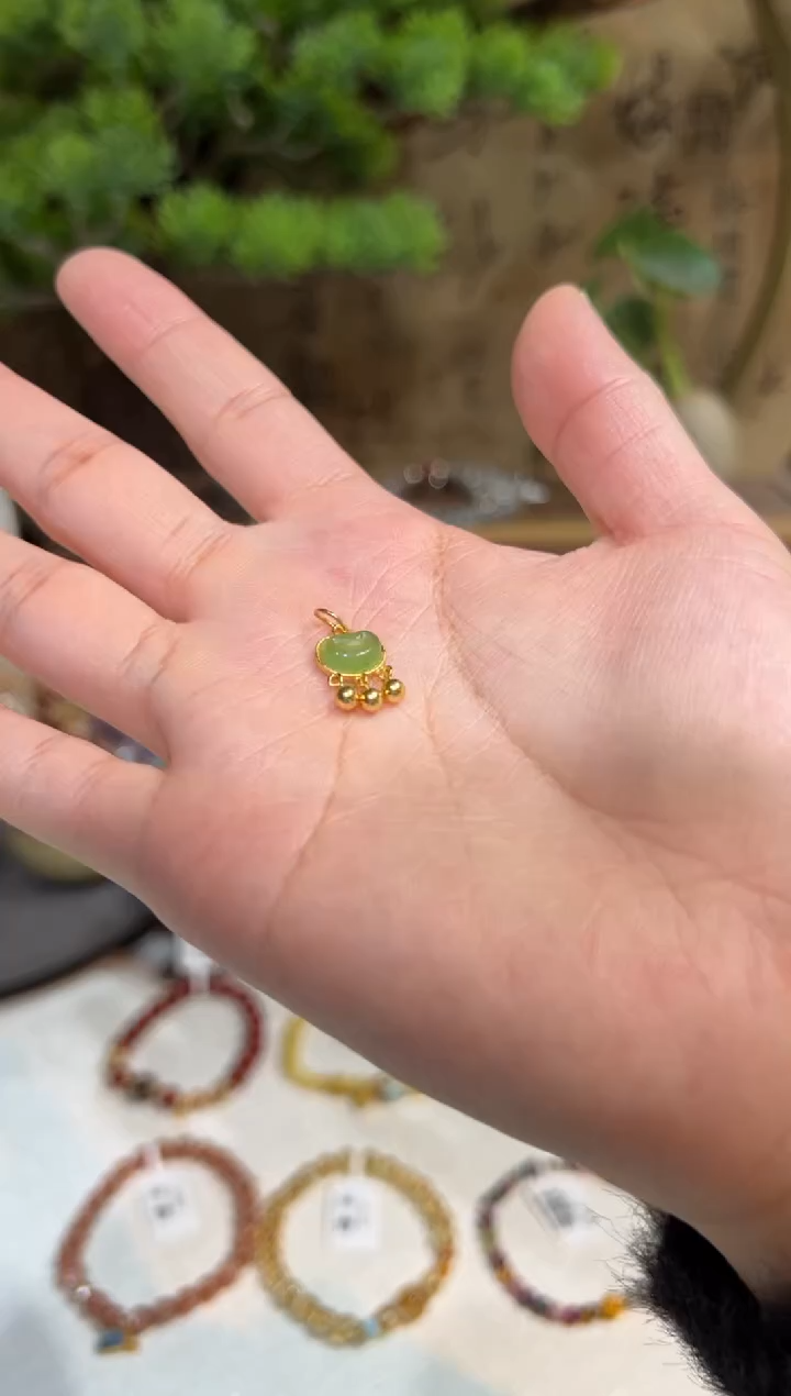 吊坠(不含链)银S925镶嵌和田玉吊坠饰@@