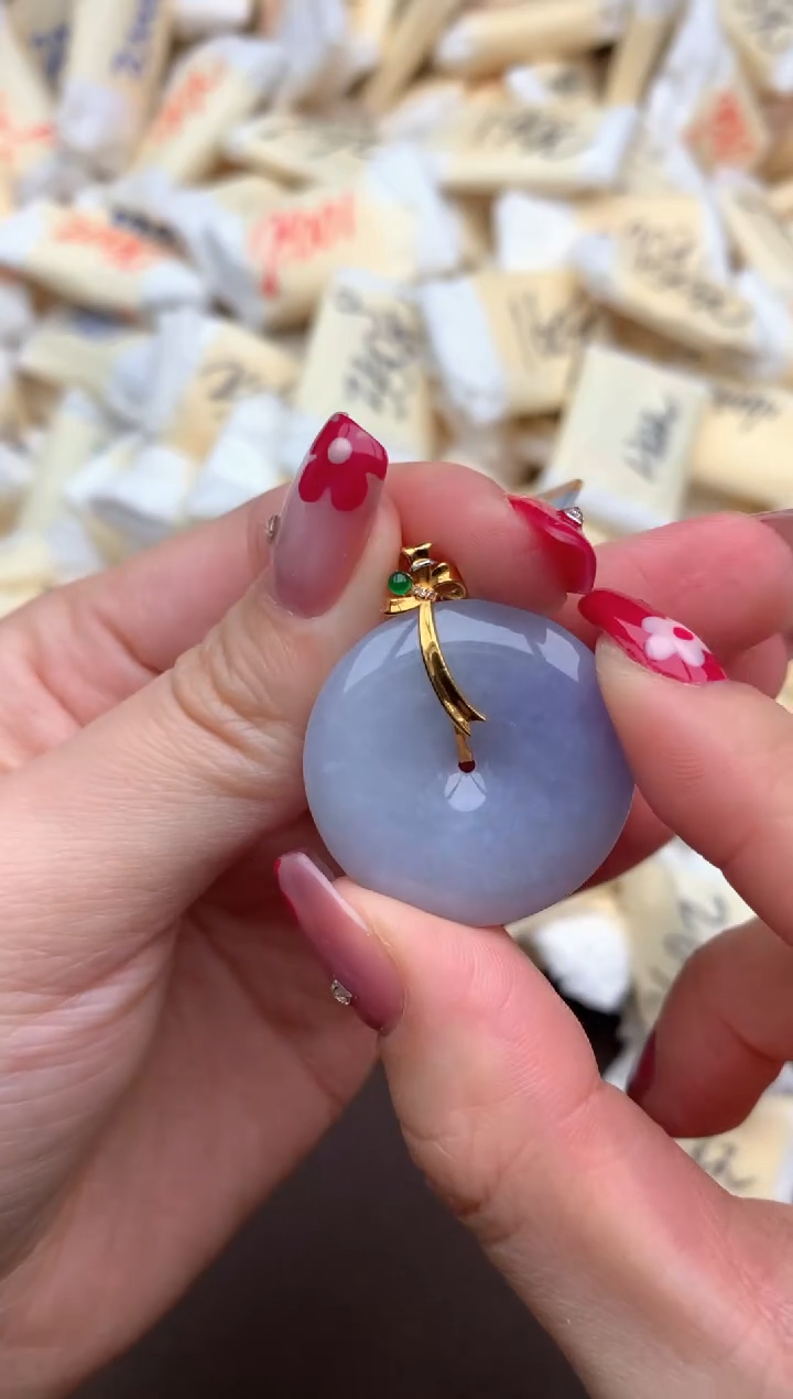 【闪购商品】翡翠挂件18K金镶嵌一