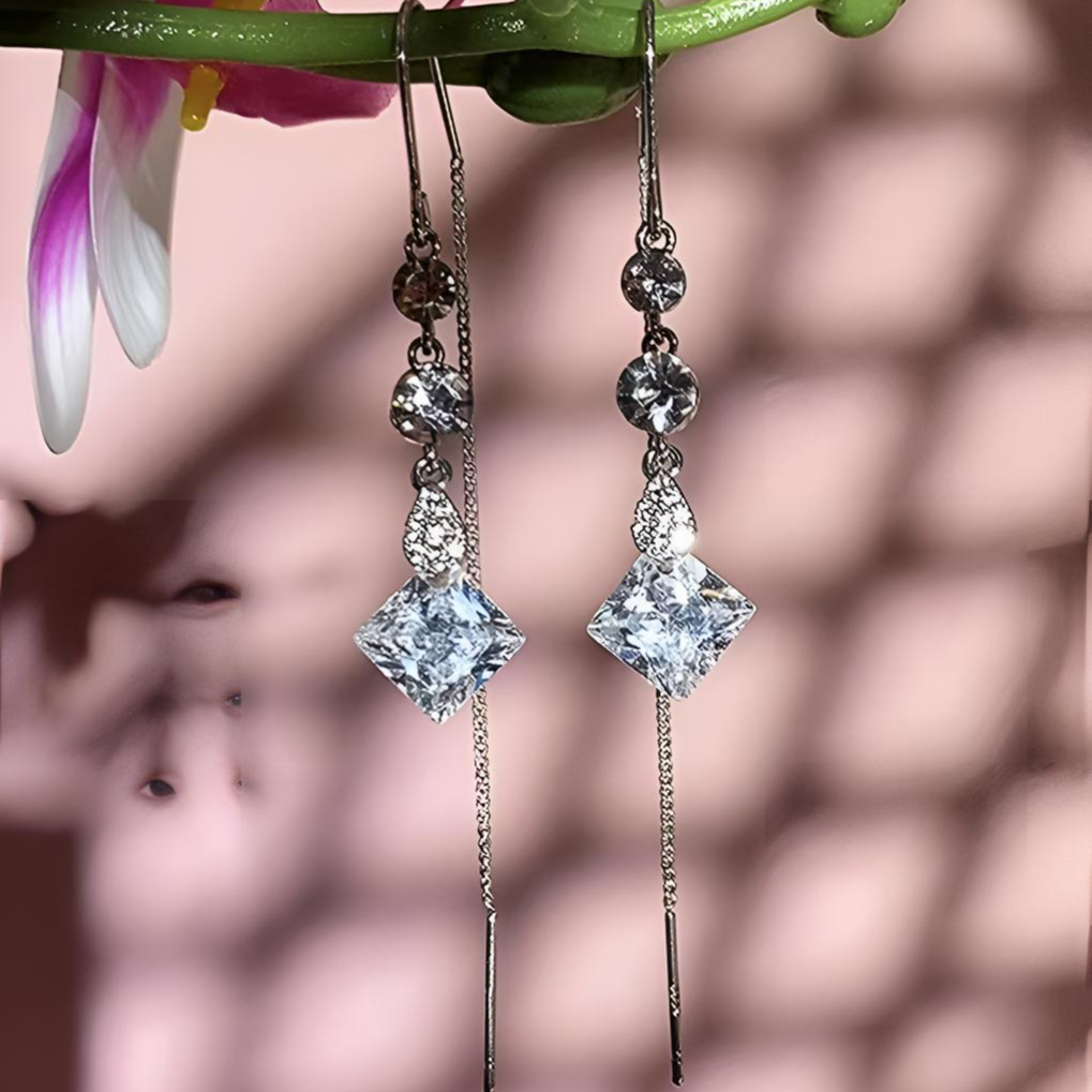 铜合金仿水晶耳饰 （45号）水滴/铃铛原创设计日韩耳线小众素款