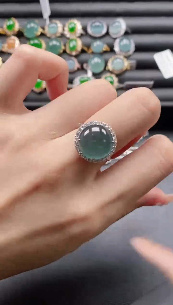 【闪购商品】翡翠戒指银S925镶嵌51151