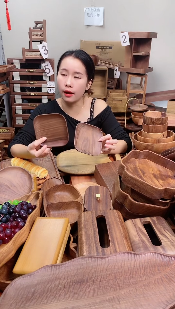 木平* 北美黑胡桃木正方盘12.5*12.5*2cm 