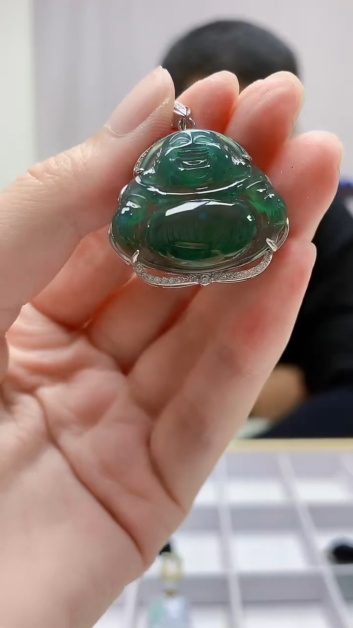 定制翡翠未镶嵌4898zm-毛货佛公136