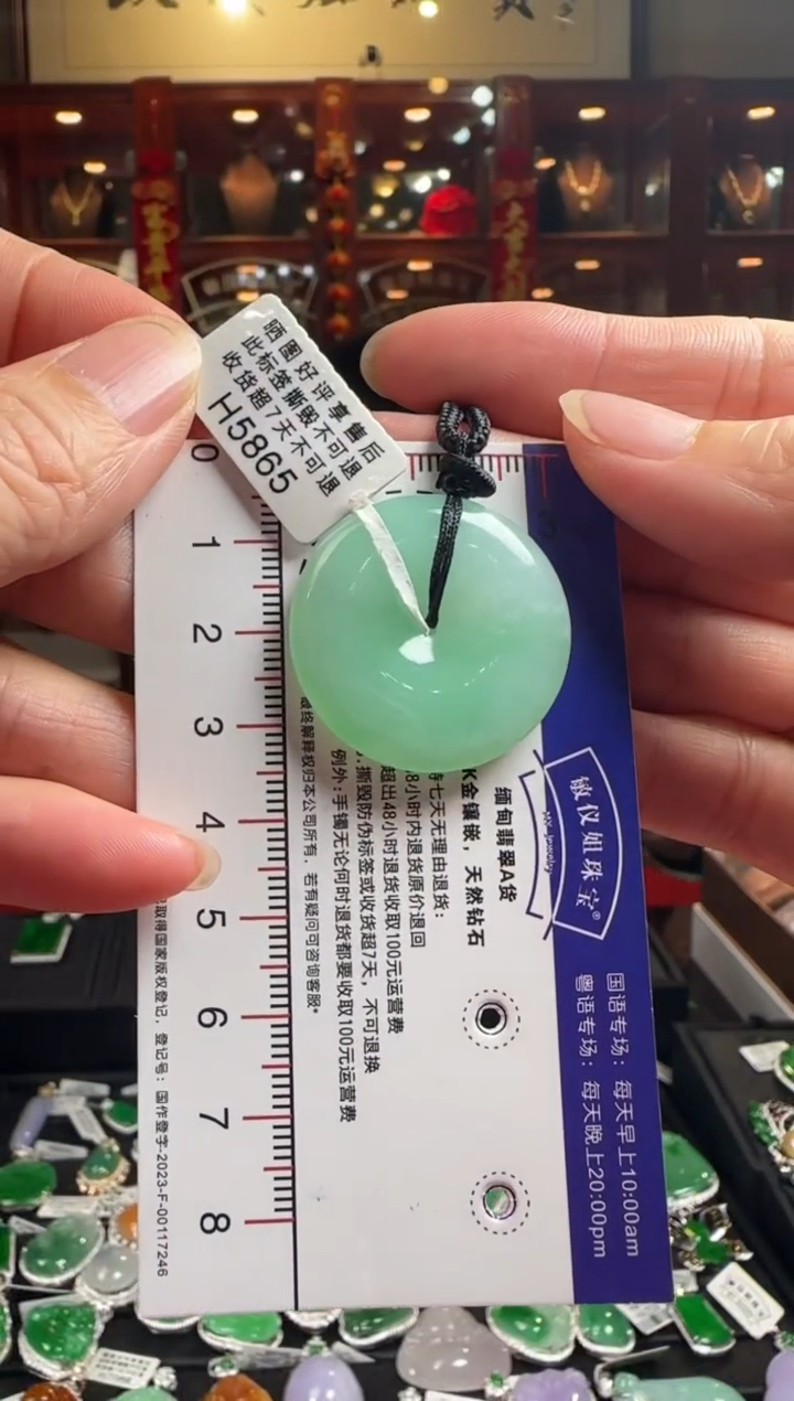 【闪购商品】翡翠颈饰未镶嵌H5865 绿平安扣