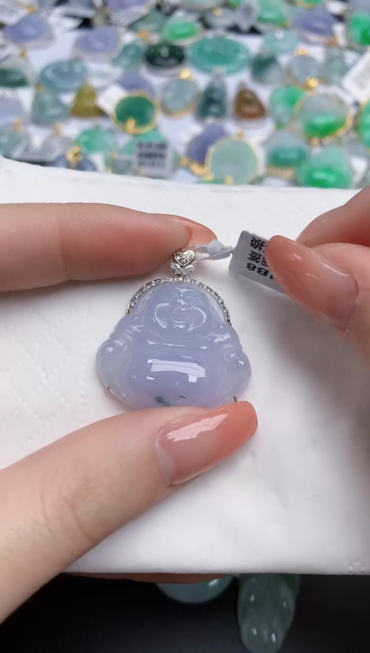 【闪购商品】翡翠颈饰18K金镶嵌天然缅甸翡翠A货