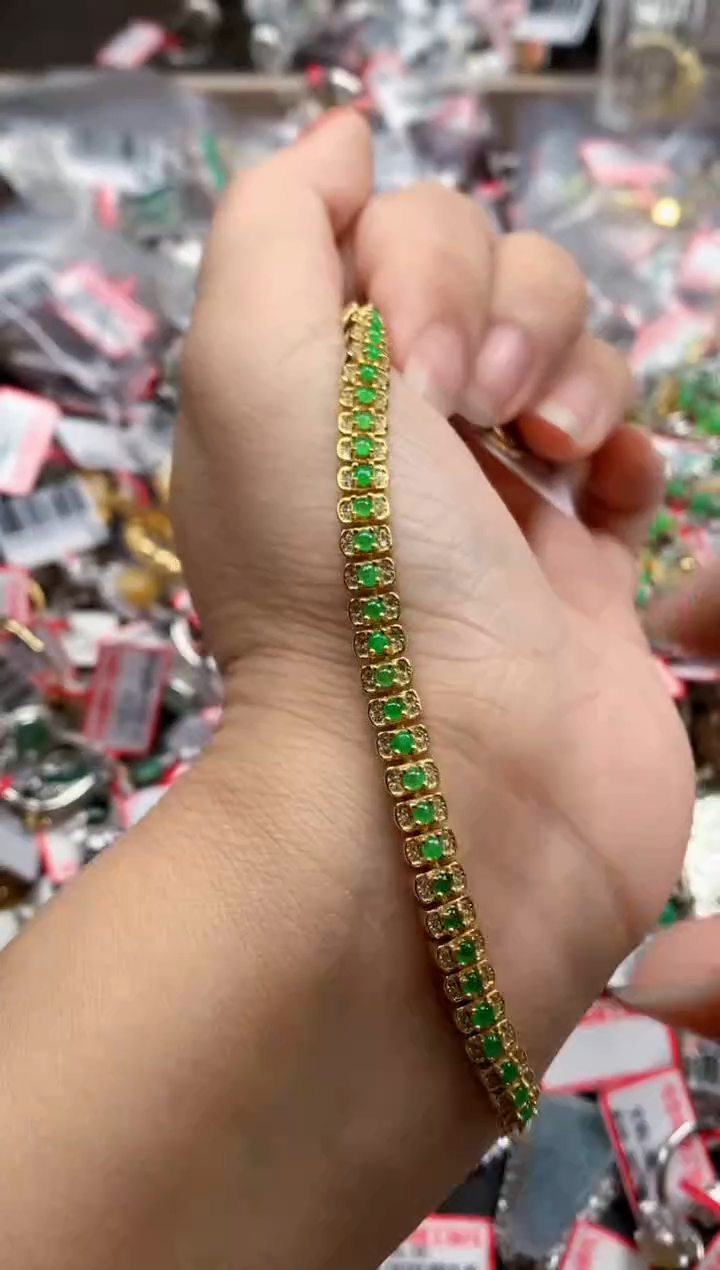 银S925镶嵌戒指翡翠天然A货缅甸翡翠