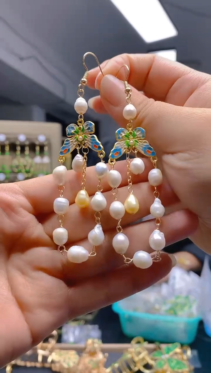 【闪购商品】淡水珍珠耳饰合金069珍珠饰品