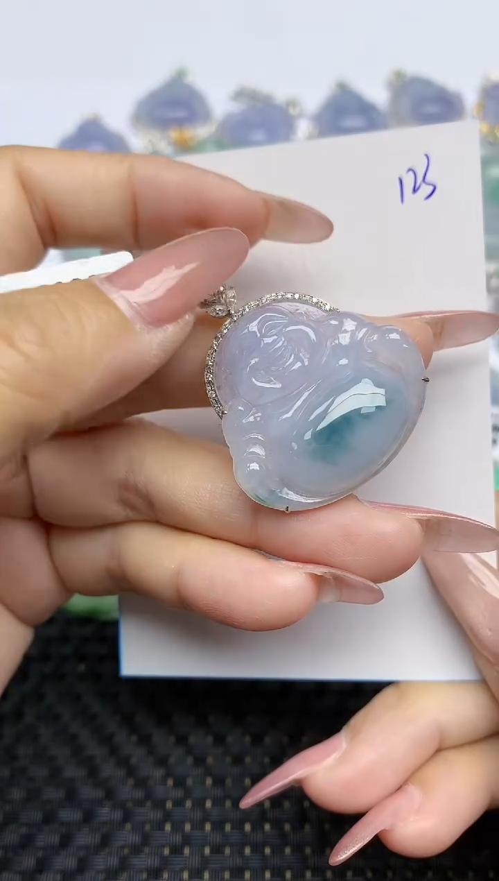 【闪购商品】翡翠颈饰18K金镶嵌天然A货翡翠 123