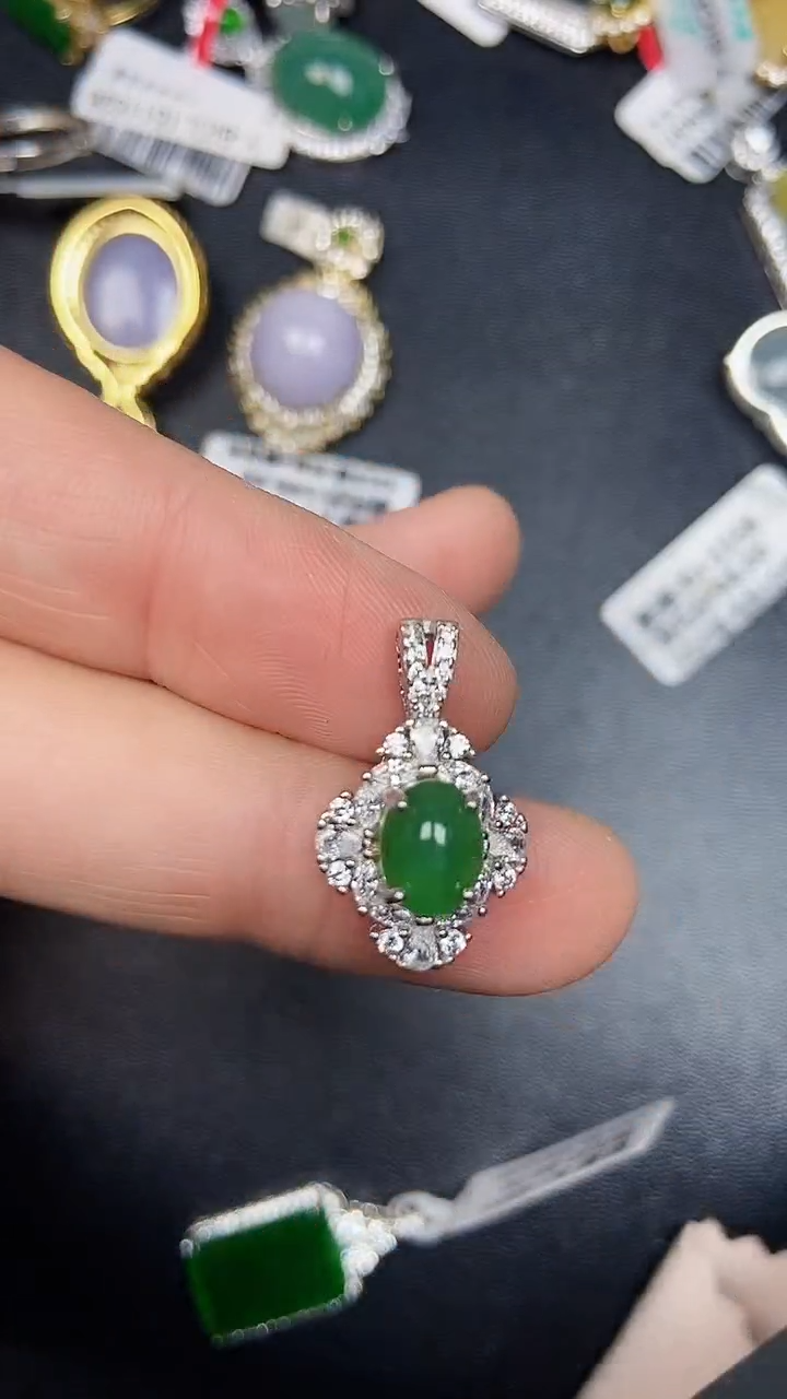 银S925镶嵌戒指翡翠1520