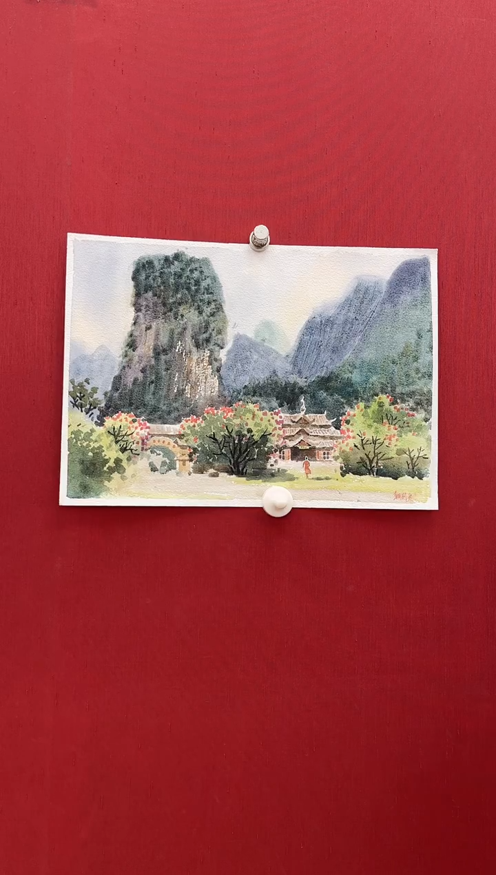 国画武朝利老师画作 带框