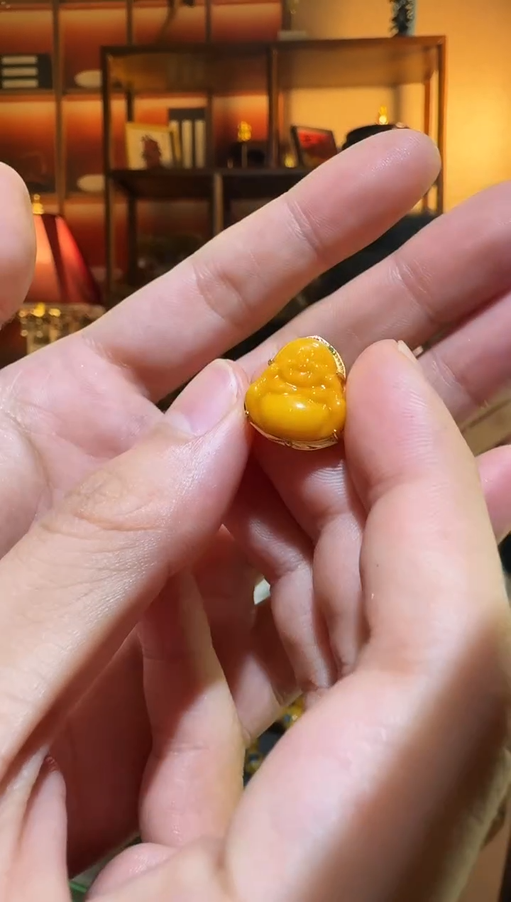 蜜蜡颈饰银S925镶嵌3402天然蜜蜡珠宝奇石