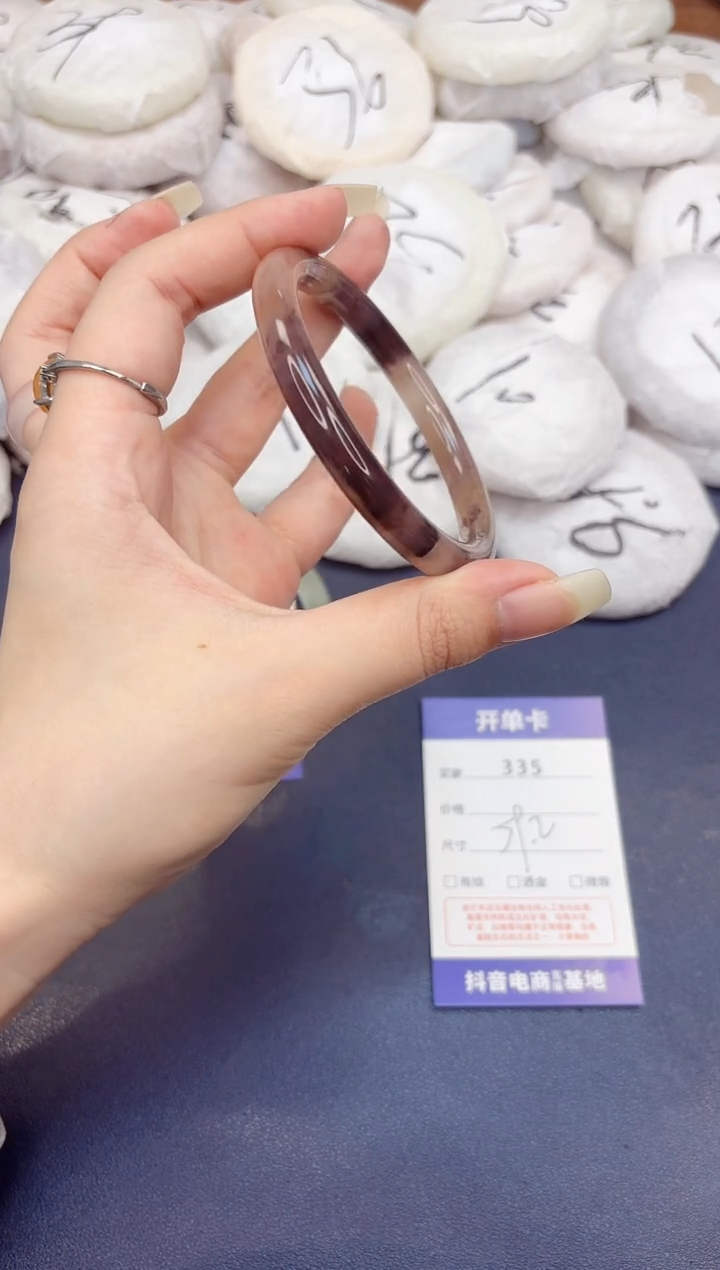 石英质玉手镯未镶嵌335-紫罗兰-圈口59