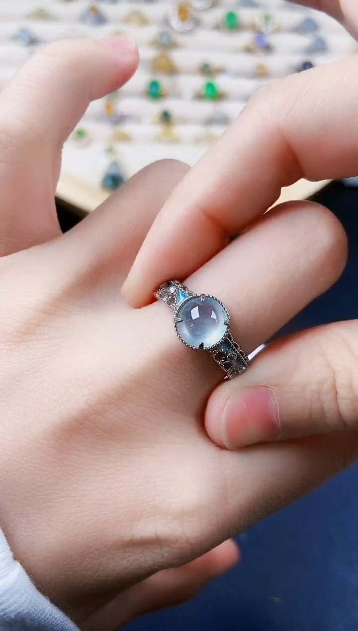 【闪购商品】翡翠戒指银S925镶嵌154656