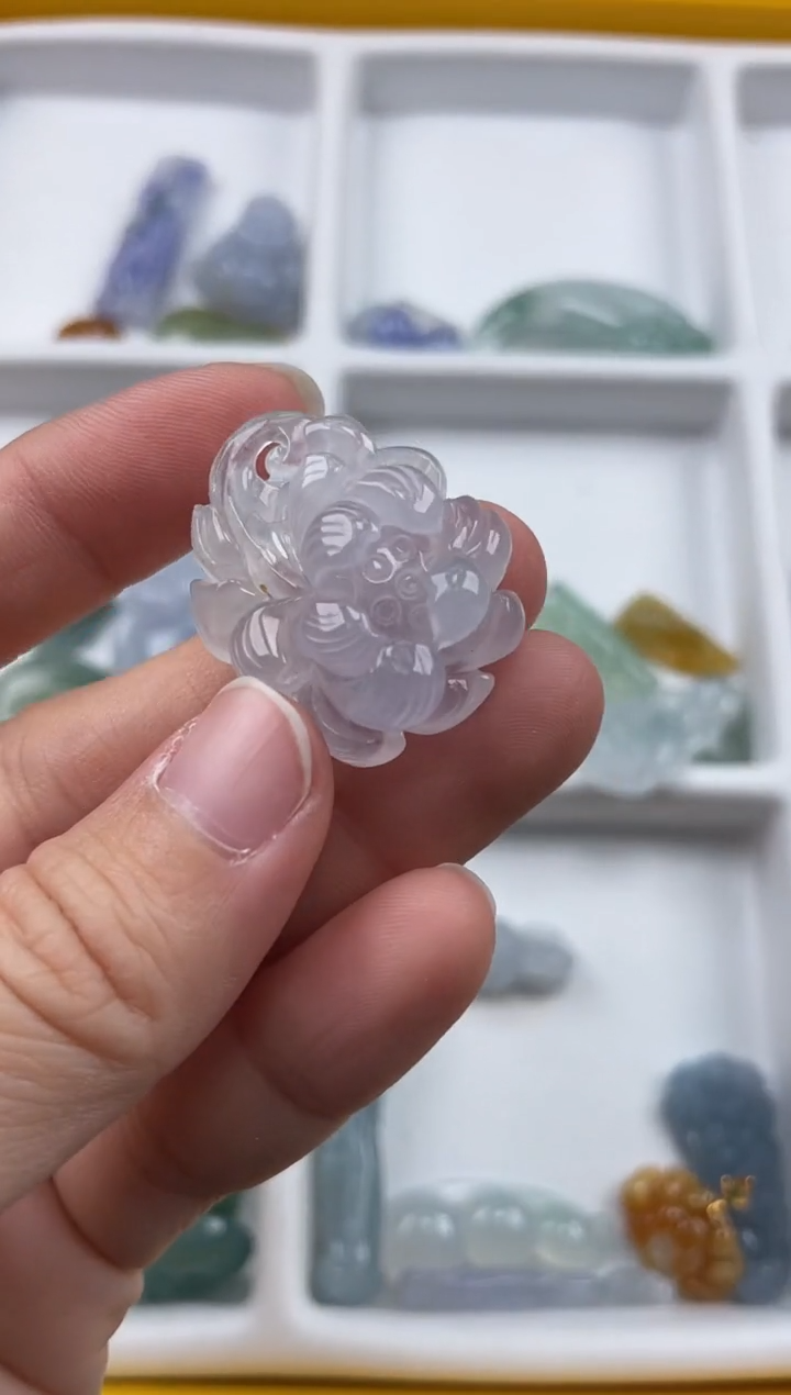 【闪购商品】翡翠颈饰未镶嵌翡翠挂件莲花