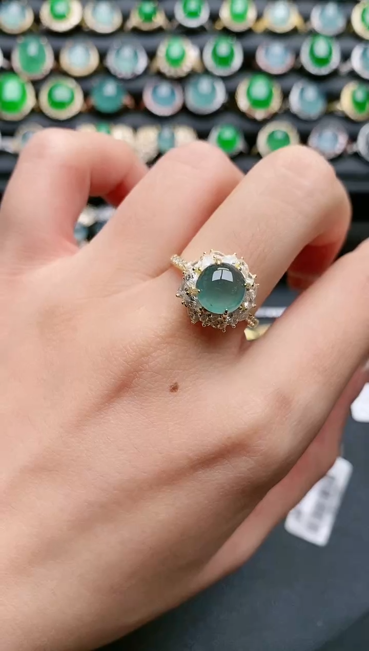 【闪购商品】翡翠戒指银S925镶嵌111111111